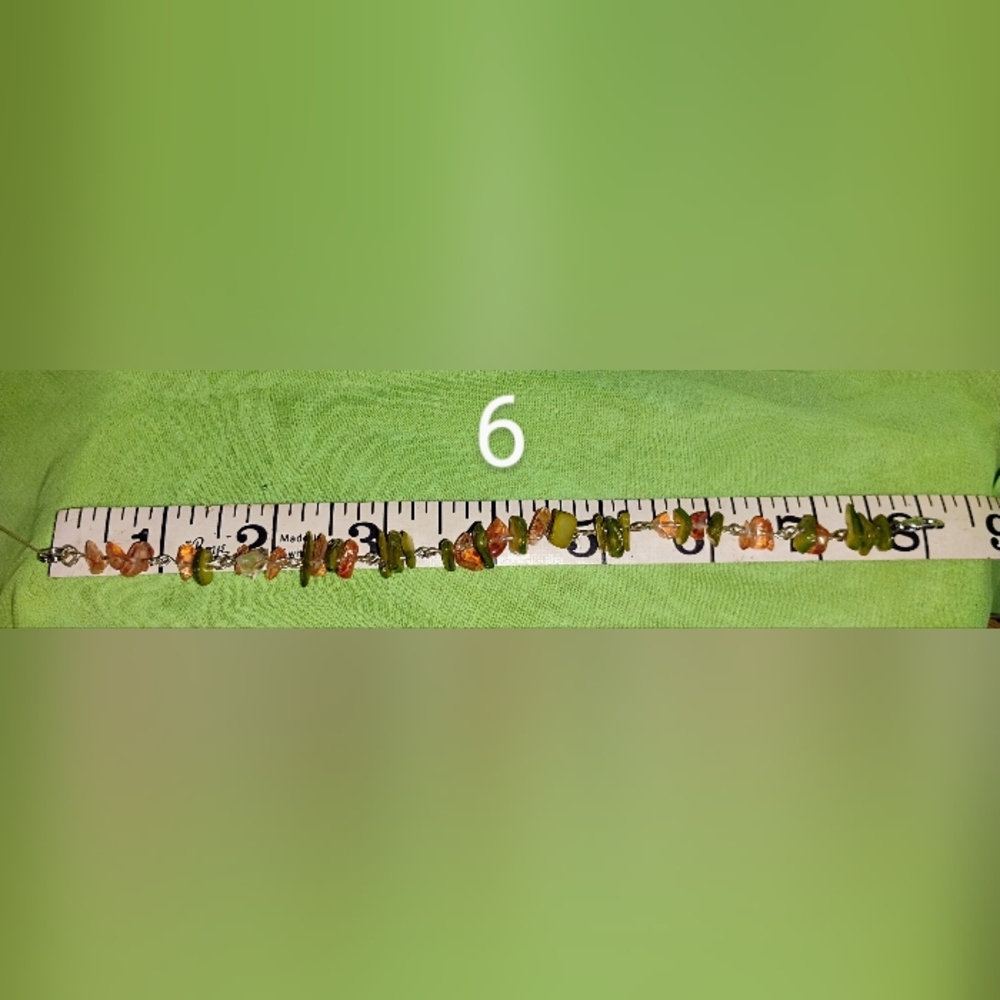Peridot and Fire Agate Bracelet - Picture 3 of 5